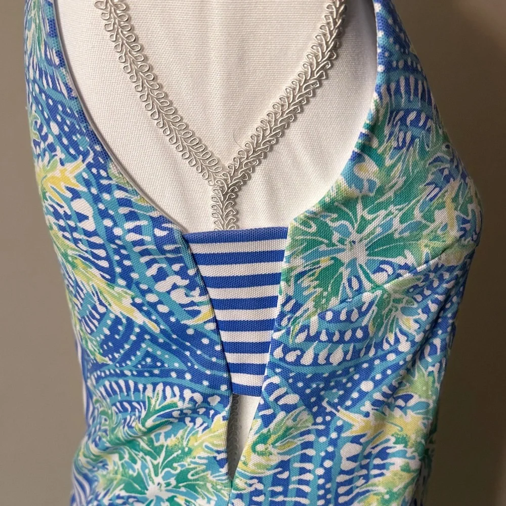 Lilly Pulitzer Blue and Green Midi Dress - Picture 6 of 11